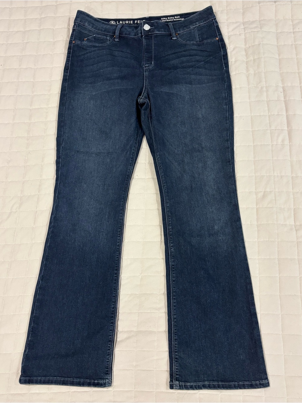 NWOT Laurie Felt Los Angeles Silly Baby Bell Elastic Waist Pull-On Jeans Large